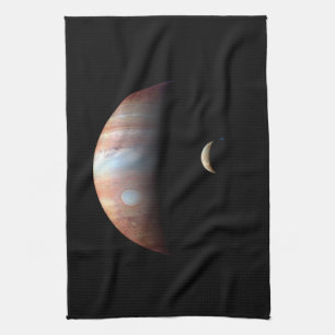 Jupiter Gas Giant Planet & Io Galilean Moon Geschirrtuch