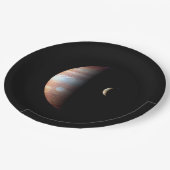 Jupiter Gas Giant Planet & Io Galilean Moon Pappteller (Schrägansicht)