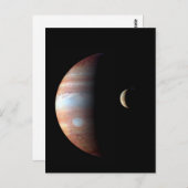 Jupiter Gas Giant Planet & Io Galilean Moon Postkarte (Vorne/Hinten)