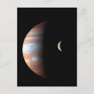 Jupiter Gas Giant Planet & Io Galilean Moon Postkarte