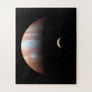 Jupiter Gas Giant Planet & Io Galilean Moon Puzzle