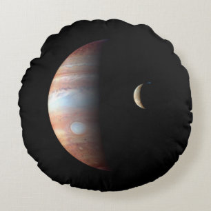 Jupiter Gas Giant Planet & Io Galilean Moon Rundes Kissen