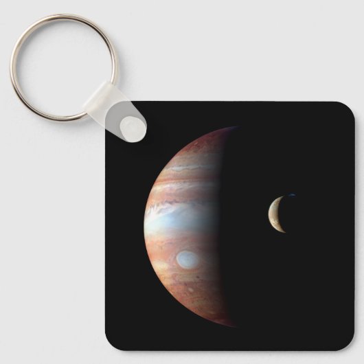 Jupiter Gas Giant Planet & Io Galilean Moon Schlüsselanhänger (Vorderseite)
