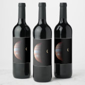 Jupiter Gas Giant Planet & Io Galilean Moon Weinetikett (Flaschen)