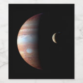 Jupiter Gas Giant Planet & Io Galilean Moon Weinetikett (Einzelnes Label)