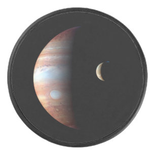 Jupiter Gasriese Planet & Io Galileischer Mond Eishockey Puck