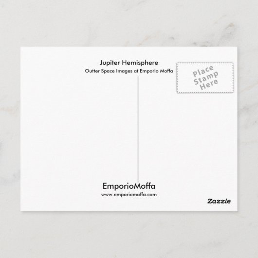Jupiter Hemisphäre Postkarte (Rückseite)