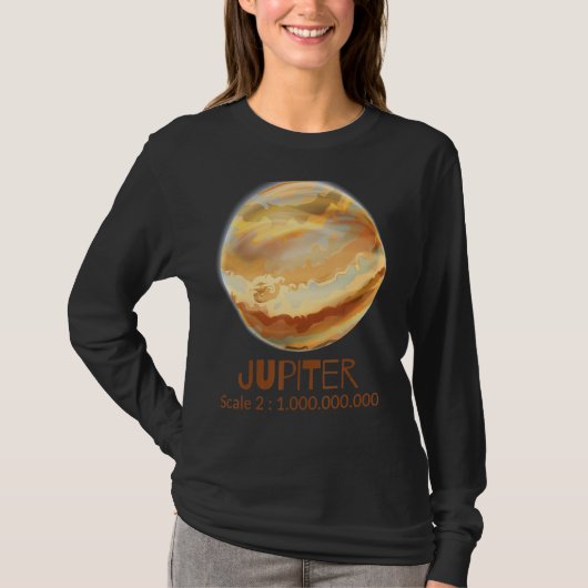 Jupiter im richtigen Maßstab des Sonnensystems T-Shirt (Vorderseite)