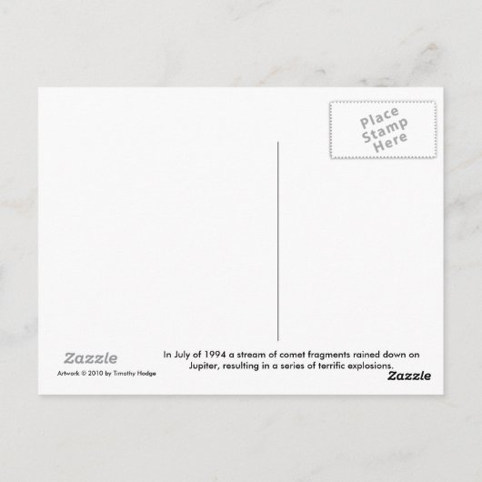 Jupiter Impact Postkarte (Rückseite)