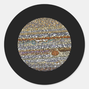 Jupiter in Dots Runder Aufkleber