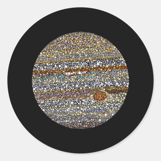 Jupiter in Dots Runder Aufkleber (Vorderseite)