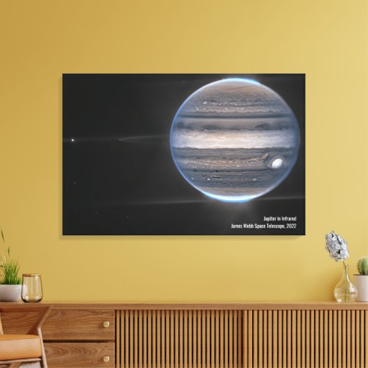 Jupiter in Infrared, James Webb Space Telescope Leinwanddruck (Insitu (Wohnzimmer))