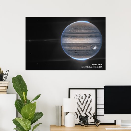 Jupiter in Infrared, James Webb Space Telescope Poster (Heimbüro)