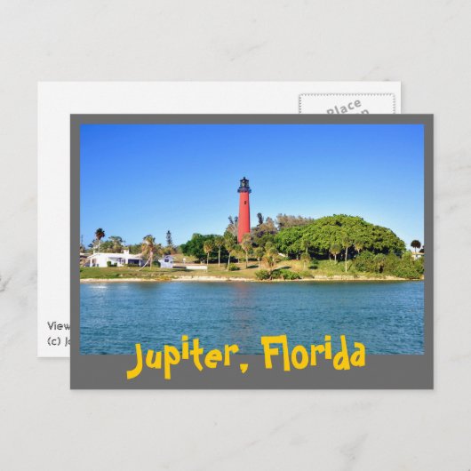 Jupiter Inlet Lighthouse in Jupiter, Florida Postkarte (Vorne/Hinten)