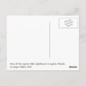 Jupiter Inlet Lighthouse, Jupiter, Florida Postkarte (Rückseite)