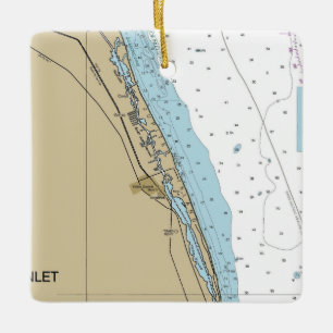 Jupiter Island and Hobe Inlet Chart Keramikornament