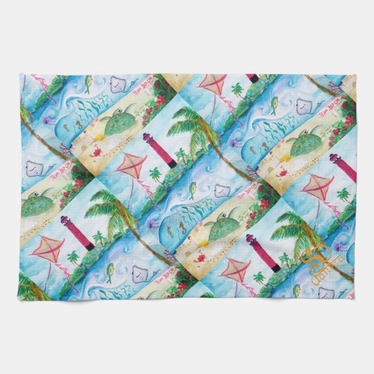 Jupiter-Leuchtturm Geschirrtuch (Horizontal)