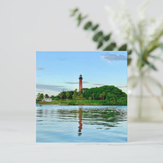Jupiter Lighthouse Flat Card Dankeskarte (Stehend Vorderseite)