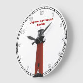 Jupiter Lighthouse Florida Red Black and White Große Wanduhr (Winkel)