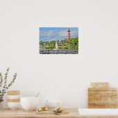 Jupiter Lighthouse und Sailboat Poster (Küche)