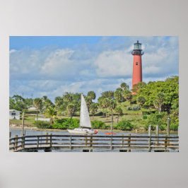 Jupiter Lighthouse und Sailboat Poster