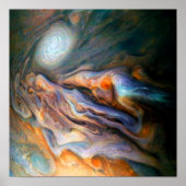 Jupiter Nord-Temperatgürtel wirbeln Wolken Poster (Vorne)