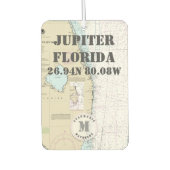 Jupiter Palm Beach Florida Nautic Chart Monogram Autolufterfrischer (Vorderseite)