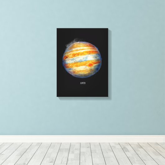 Jupiter Planet Artwork - Cosmic Space Illustration Leinwanddruck (Insitu (Holzboden))