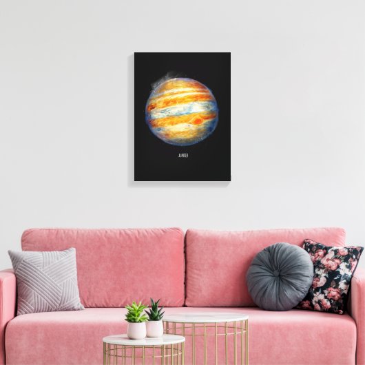 Jupiter Planet Artwork - Cosmic Space Illustration Leinwanddruck (Insitu (Wohnzimmer))
