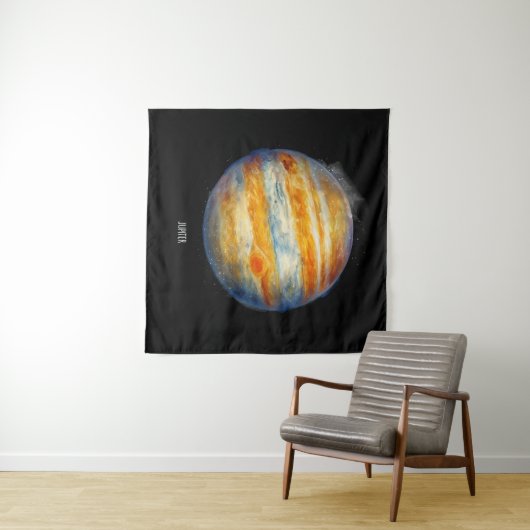 Jupiter Planet Artwork - Cosmic Space Illustration Wandteppich (Beispiel (Horizontal))