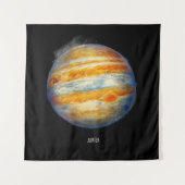 Jupiter Planet Artwork - Cosmic Space Illustration Wandteppich (Vorderseite)