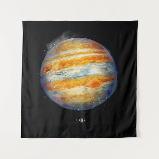 Jupiter Planet Artwork - Cosmic Space Illustration Wandteppich (Vorderseite)