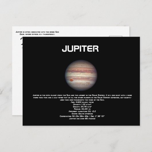 Jupiter Postcard Postkarte (Vorne/Hinten)