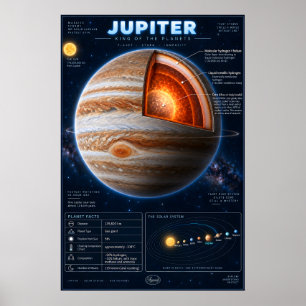 Jupiter-Querschnitt-Wissenschafts-Infografik Poster