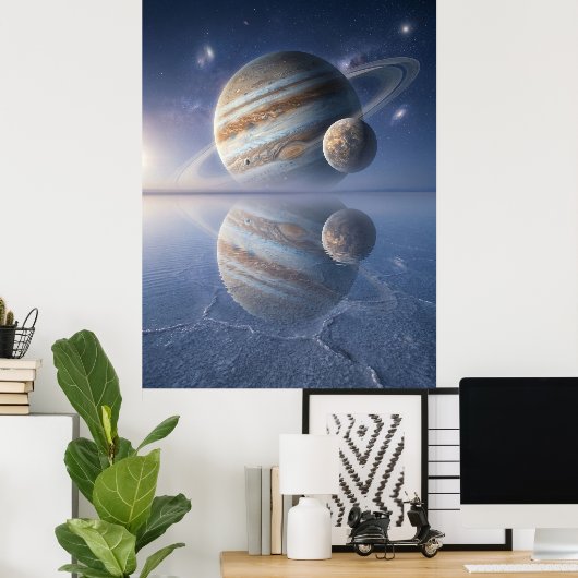 Jupiter Reflection Space Art Poster (Heimbüro)