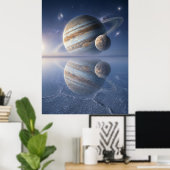 Jupiter-Reflexions-Weltraumkunst Poster (Heimbüro)