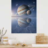 Jupiter-Reflexions-Weltraumkunst Poster (Küche)