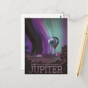 Jupiter Reise mit dem Heißluftballon hoch über die Postkarte