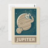 Jupiter Retro Galaxy Satellite Postkarte (Vorne/Hinten)