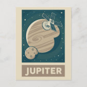 Jupiter Retro Galaxy Satellite Postkarte (Vorderseite)