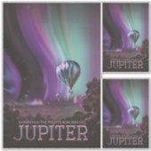 Jupiter Travel by Hot Air Ballon Bighty Auroras Aufkleber (Vorderseite)