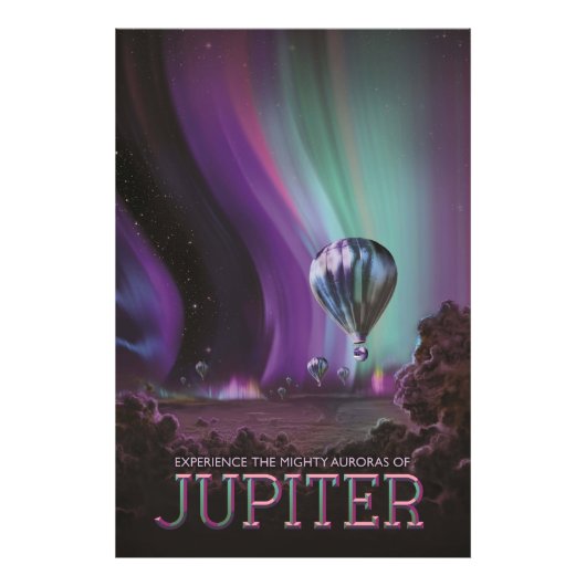 Jupiter Travel by Hot Air Ballon Bighty Auroras Fotodruck (Vorne)