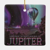 Jupiter Travel by Hot Air Ballon Bighty Auroras Keramikornament (Rückseite)