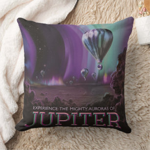 Jupiter Travel by Hot Air Ballon Bighty Auroras Kissen