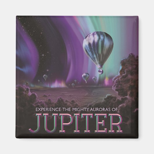 Jupiter Travel by Hot Air Ballon Bighty Auroras Magnet (Vorne)