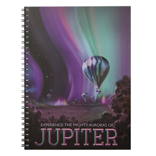 Jupiter Travel by Hot Air Ballon Bighty Auroras Notizblock (Vorderseite)