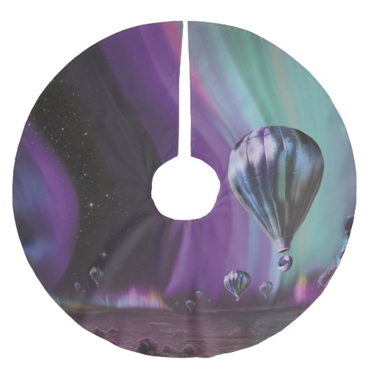 Jupiter Travel by Hot Air Ballon Bighty Auroras Polyester Weihnachtsbaumdecke (Vorderseite)