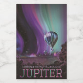 Jupiter Travel by Hot Air Ballon Bighty Auroras Weinetikett (Einzelnes Label)