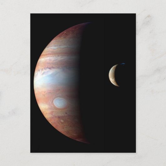 Jupiter und Crescent Moon Postkarte (Vorderseite)
