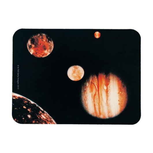 Jupiter und die Galileo-Satelliten Magnet (Horizontal)